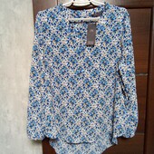 Брендовая новая красивая блуза с удлиненной спинкой р.18.