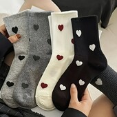 Лот-5пар. Набір мʼяких, стильних шкарпеток в сердечка 37-40р