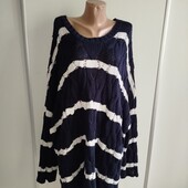 Темно-синій пуловер в полоску Yours р26-28 Пог -79