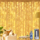 Світлодіодна гірлянда-завіса USB 200 led 3x2 м з пультом теплій білий