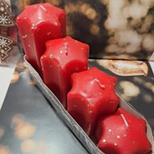 Святкова червона свічка зірка Livarno Home , свеча красная с глиттером