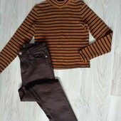 F&F & Bershka брендовый комплект джинсы + реглан размер XS S можно подростку