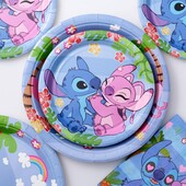 Набор тарелок, 10 шт, 18 см, для вечеринки Stitch and Angel из бумаги