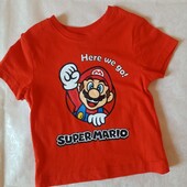 Футболка для хлопчика primark 1,5-2 роки Супер Маріо червоного кольору 6730