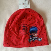 Демісезона шапка на флісі червоного кольору леді баг. детская шапка 7841