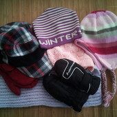 Шапки+ варежки +шарф