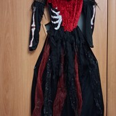 Яскравий карнавальний костюм скелета, відьми, вампірши на 135-146