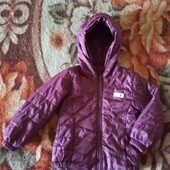 Курточка куртка весна осінь демі 2-3 роки фіолетова заміри на фото ПОТ рукав від капюшона рукав в