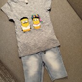 Одним лотом вишита футболка та шорти, зріст 134-140 см