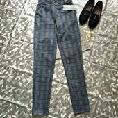 ***брюки в клетку в сером цвете , фото реальное