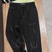 Рвані джинси mom ,натуральний джинс