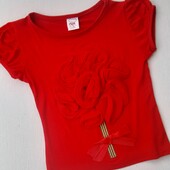 Оригінальна стильна футболка з об'ємною квіткою на 8-9 років. Стан нової
