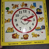 Гра пазл про собачку Спотті. Вивчаємо час та дії англійською