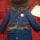 Курточка зимова , пальто для дівчинки на ріст 134-146