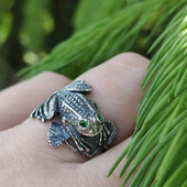 Срібна каблучка жабка