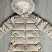 F&F брендовая теплая стёганая куртка /пальто с капюшоном еврозима на рост 98/104см