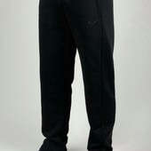 Фліс теплі чоловічі спортивні штани чорні прямі та на манжеті Найк,трьохнитка р.48-60