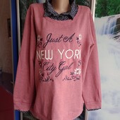 Стильный свитшотобманка с воротником на красивые формы.