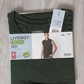 Livergy брендовая мужская футболка цвет изумрудный меланж размер евро 60/62