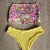 Bershka + Zaful брендовый раздельный купальник бикини верх топ с открытой спинкой размер евро 34