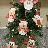 Дерев'яні ялинкові прикраси у вигляді сов Англія