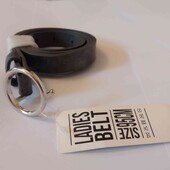 сірий пояс зі срібною пряжкою Довжина 95 см