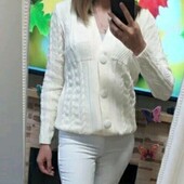 Кофта крупной вязки,кардиган вязаный на пуговицах--цвет на выбор