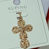 Очаровательный крестик с распятием. Позолота 585 пробы 18К.