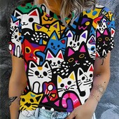 Футболка мультяшний принт Котики , розмір xxl