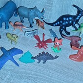 Лот все игрушки-фигурки дикие животные, динозавры, птицы