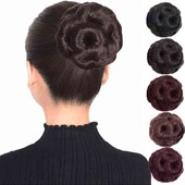 Зачіска-пучок для жінок, шиньйон квітковий стиль, синтетичне волосся, кіготь-затискач