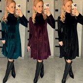 Женское платье велюр новинки сезона