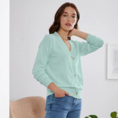 ♕ Сучасний жіночий бавовняний кардиган, розмір наш 48-50 (40/42 євро)