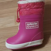 Тёплые зимние резиновые сапоги для девочек стелька 13 см.
