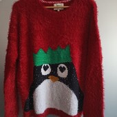 Свитер новогодний травка новый.