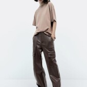 Zara XL палаццо карго шоколад