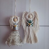 Іграшки на ялинку ангели макраме