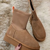 Хіт 2025 Легесенькі зручні угги з натуральної замші на набивному хутрі