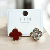 Сережки двухсторонні медсплав клевер конюшина