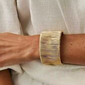 Широкий браслет манжет плетений, відкритий, регулюючий