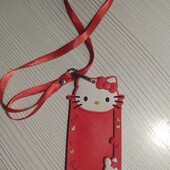 ♡Шнур с карабином и чехлом для вертикального бейджика.Нелло Кити