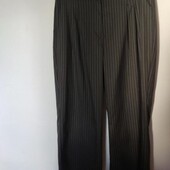 Плюс сайз шоколадні брюки в смужку ххл