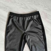 Esmara брендовые стильные штаны/леггинсы эко-кожа/трикотаж размер евро 38/ 40