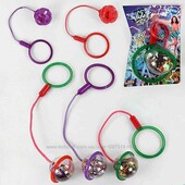 Скакалка на ногу, подсветка мультиколор, в шаре светодиодный мячик, на бат.