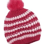 Шапка в'язана з помпоном для дівчинки Lupilu