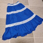 Довга спідниця з мереживом із 100% бавовни