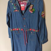 Джинсова сукня з вишивкою р.152