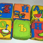 Детские игрушки для малышей Мягкие кубики Азбука