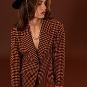 Стильний приталений жакет піджак у гусячу лапку Sinsay