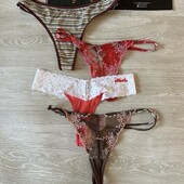 Кружевные стринги 4 пары